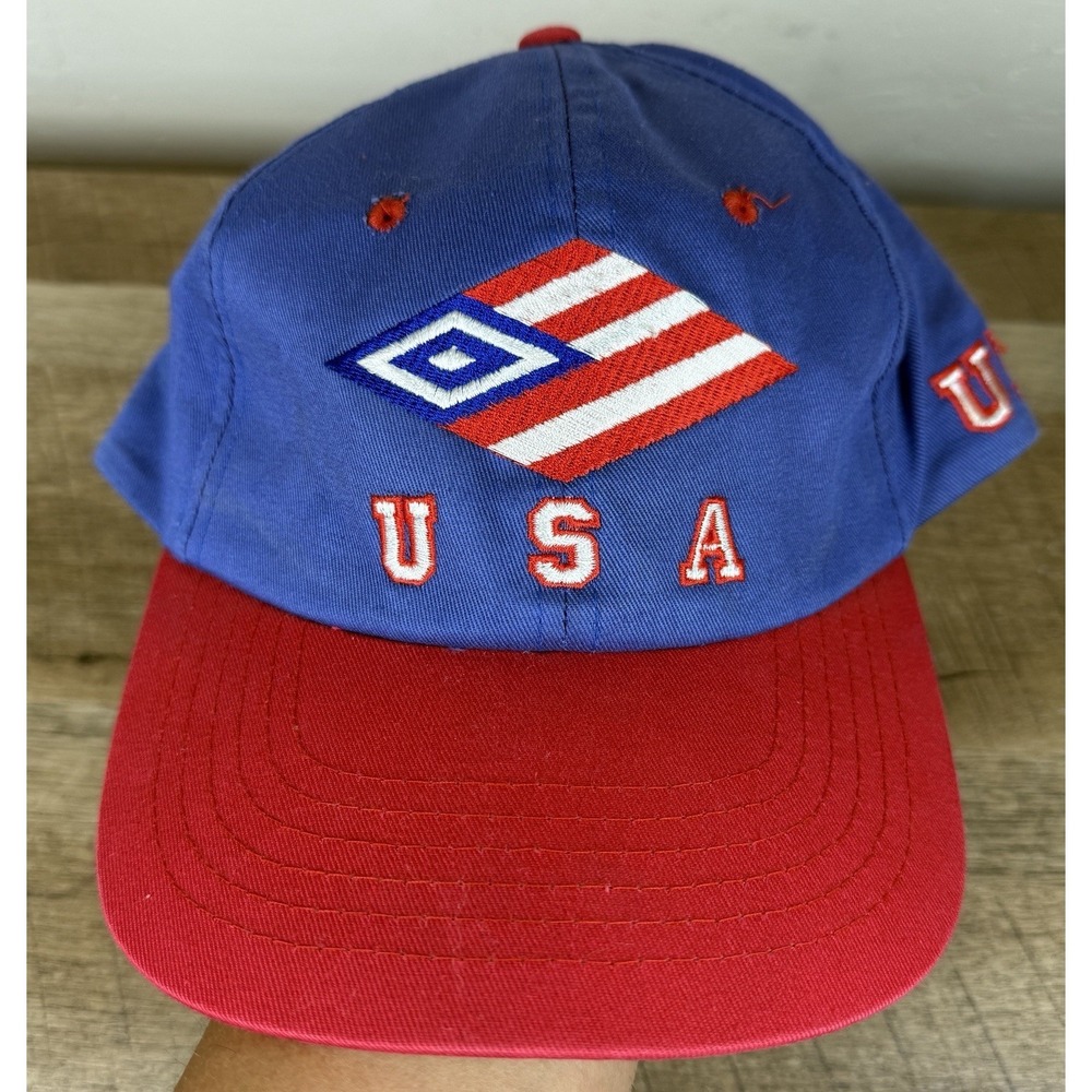 VTG Umbro USA Blue Red Hat Cap One Size Fits All